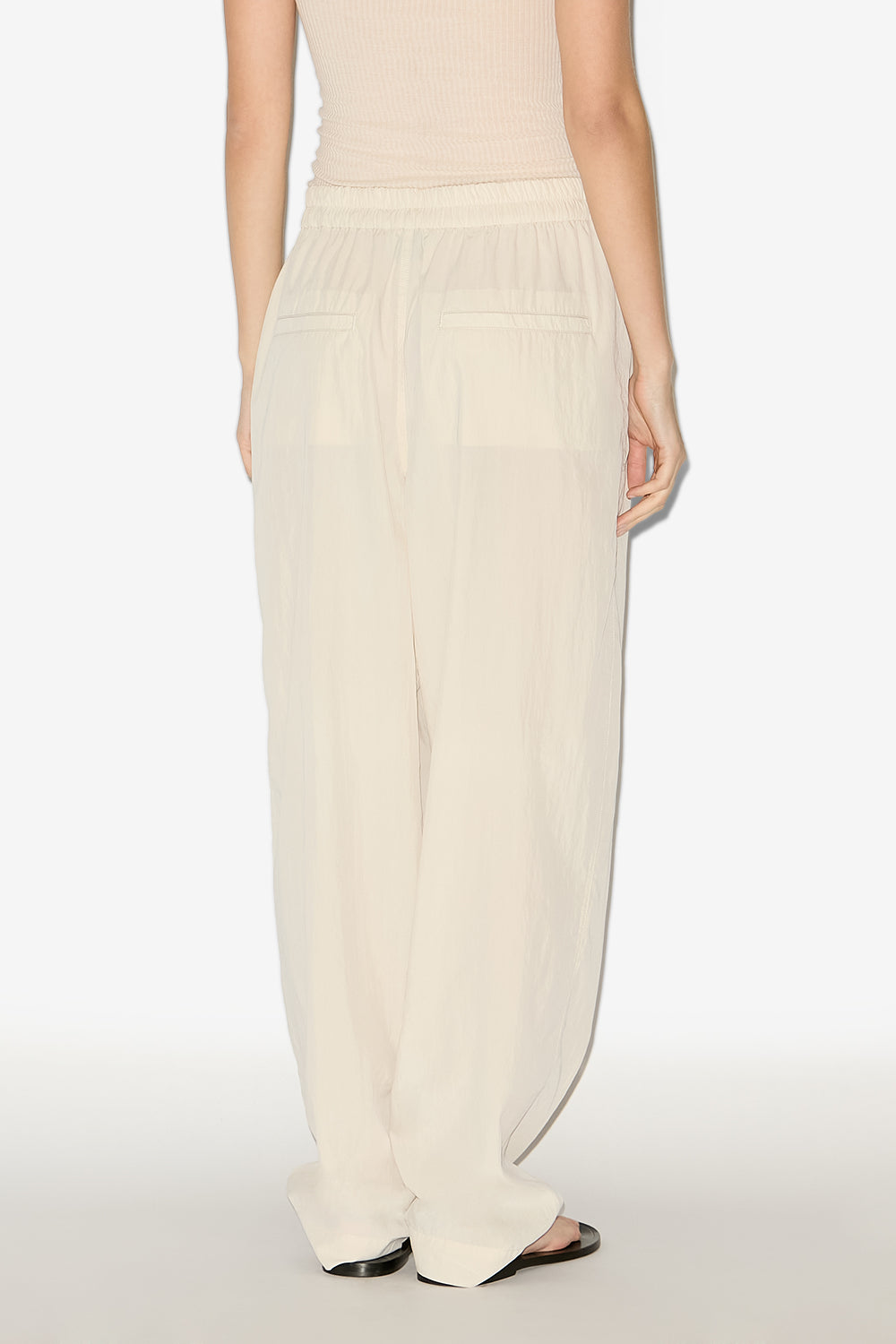 Hectorina gathered technical fabric pants - Ecru - Woman - 5