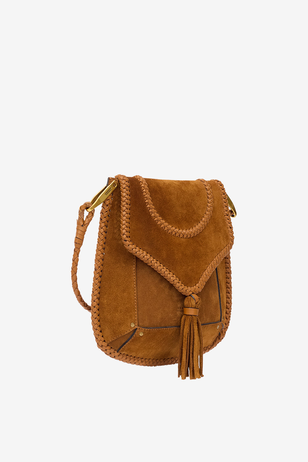 Anahi braided suede leather shoulder bag - Cognac - Woman - 5