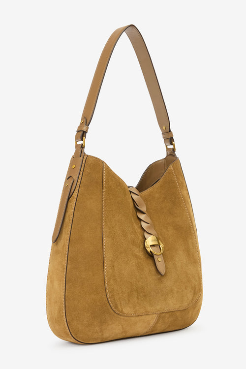 Altay hobo suede calfskin leather handbag - Taupe - Woman