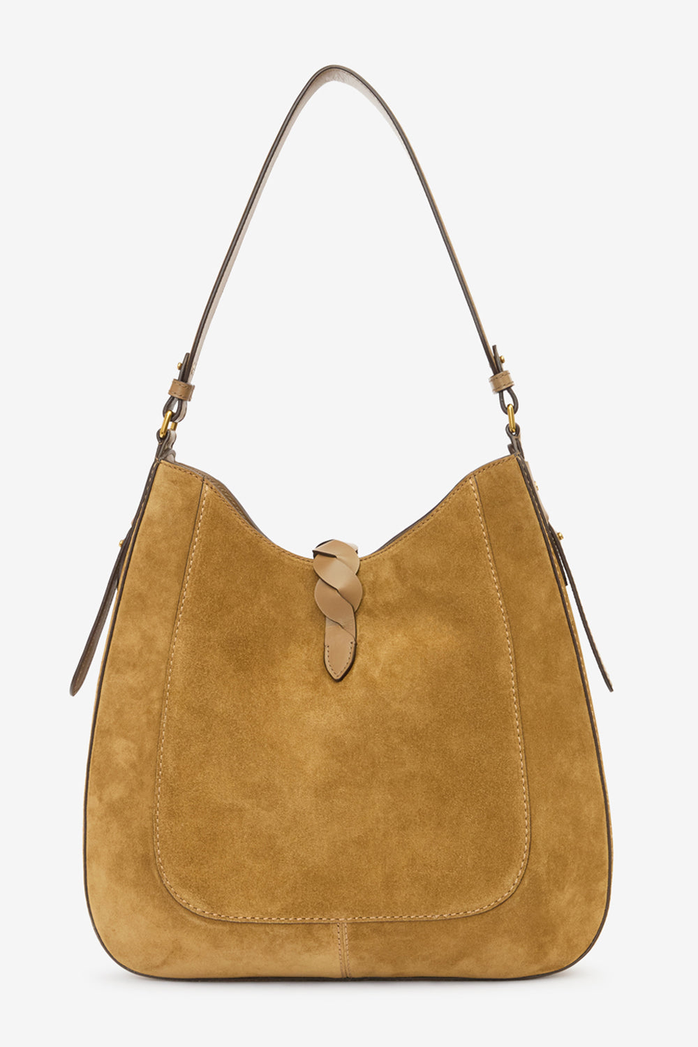 Sac à main altay hobo en cuir de veau velours - Taupe - Woman - 3