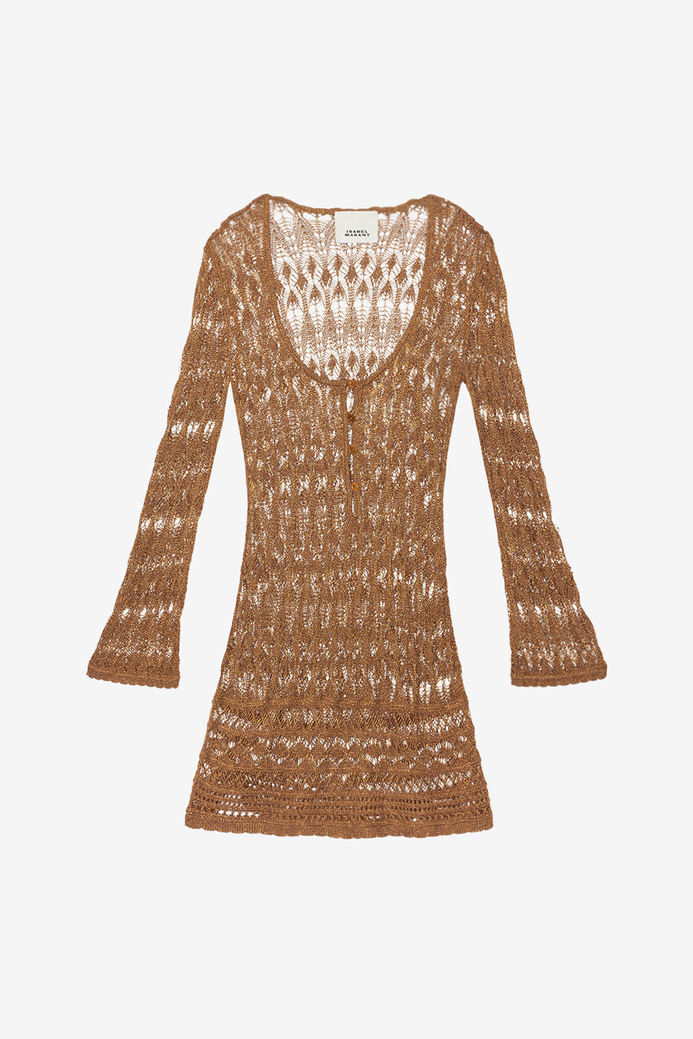 Pia short fine crochet dress - Gold - Woman - 1