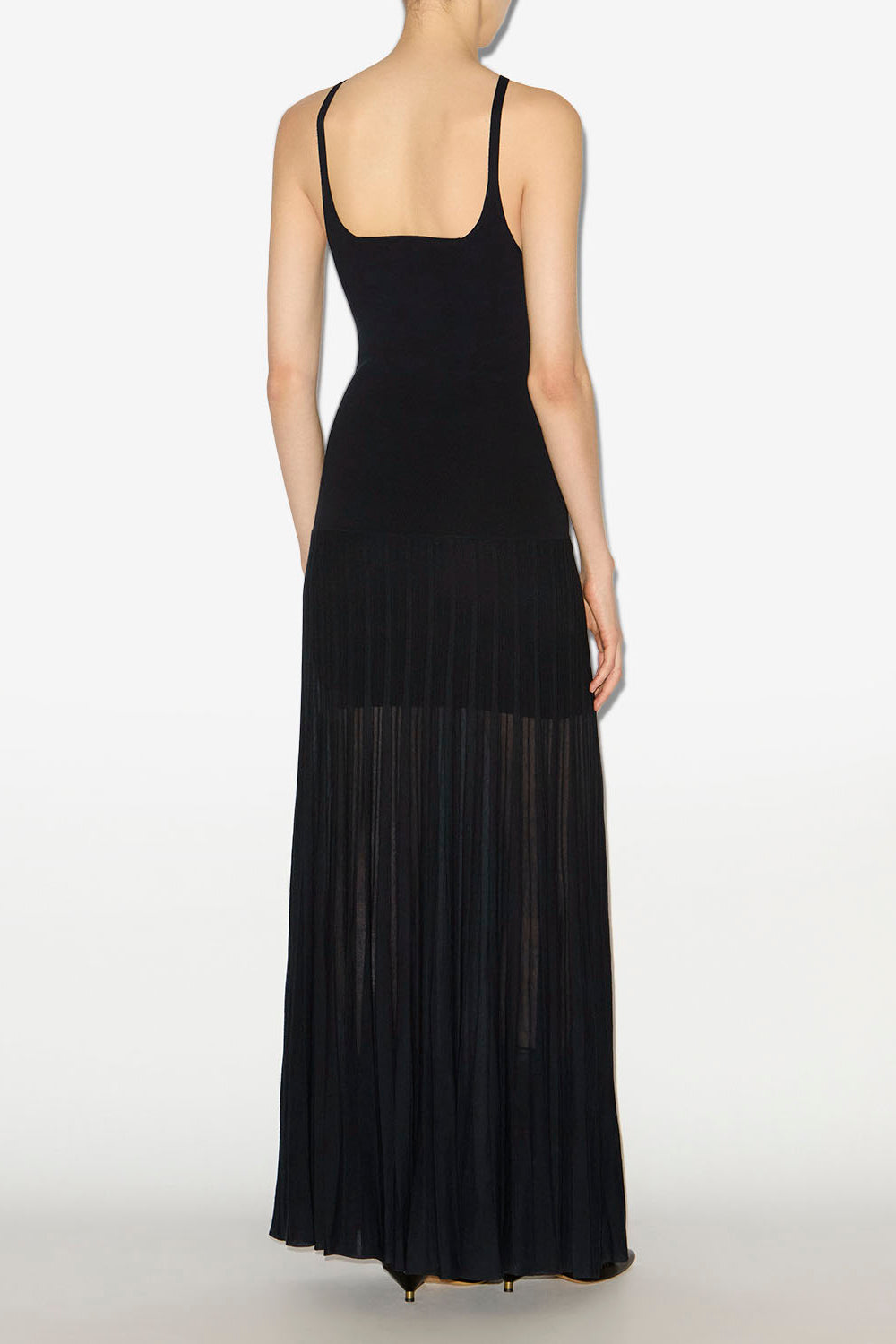 Velma long pleated knit dress - Black - Woman - 4