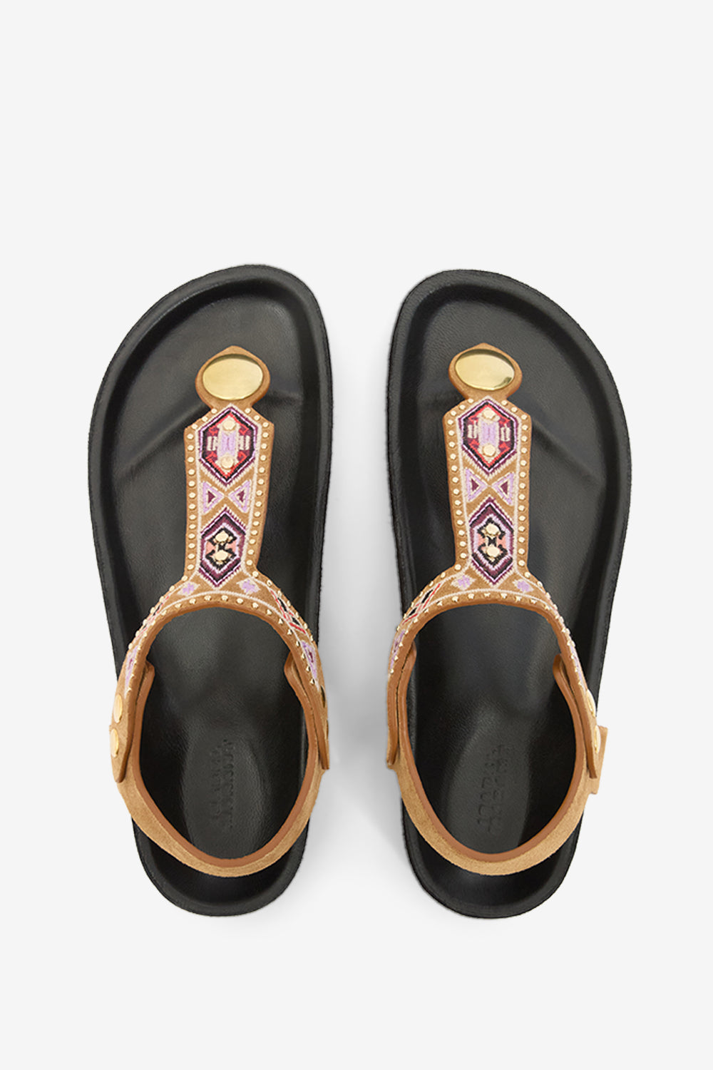 Enore 刺繍入りレザー サンダル - Cognac - Woman - 4