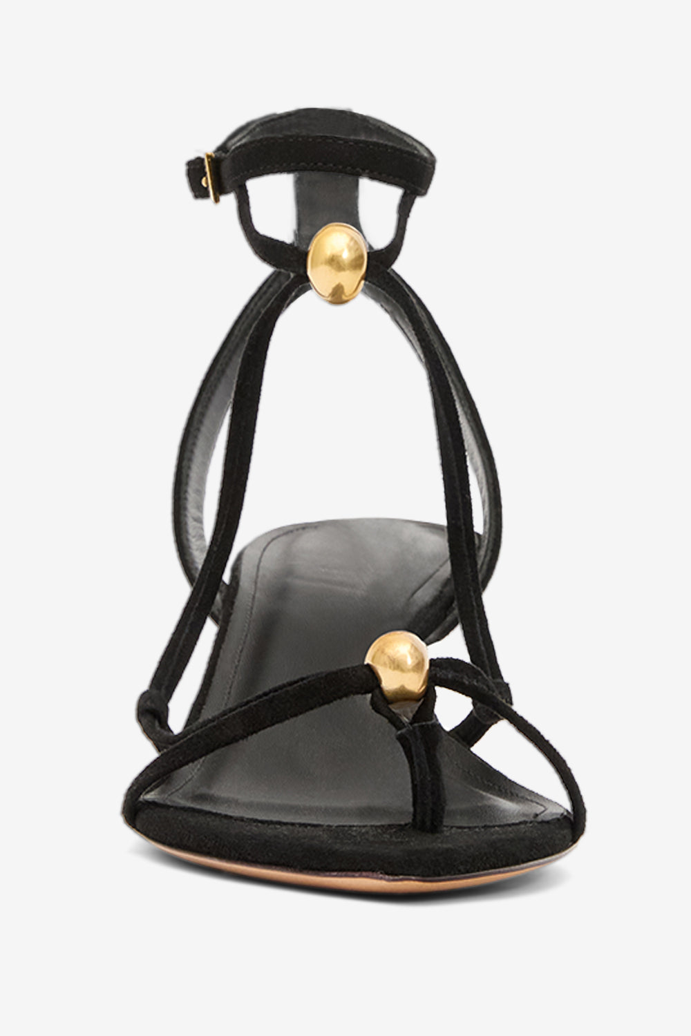 Olya スエードレザー ヒールサンダル - Black and gold - Woman - 4