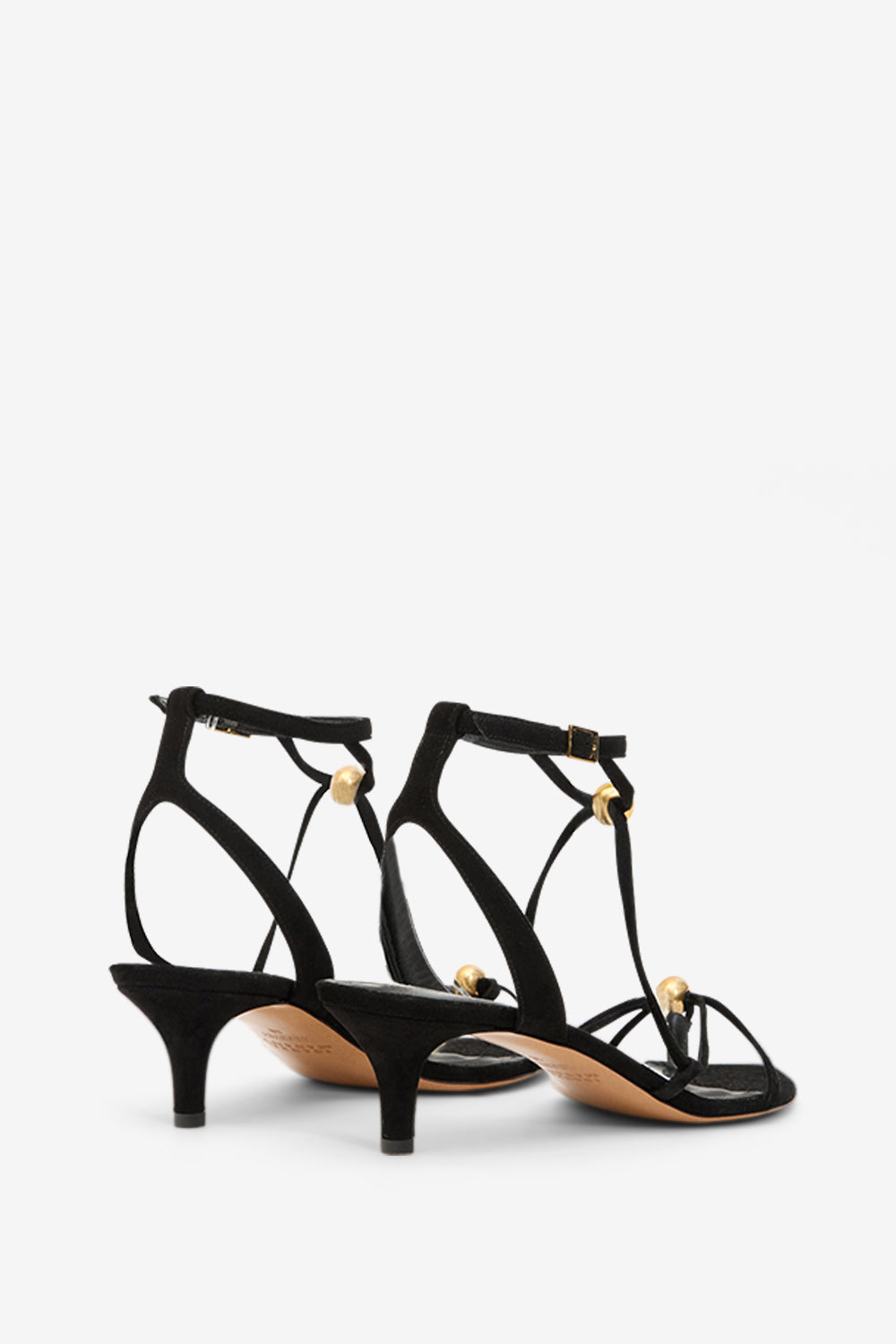 Olya スエードレザー ヒールサンダル - Black and gold - Woman - 2