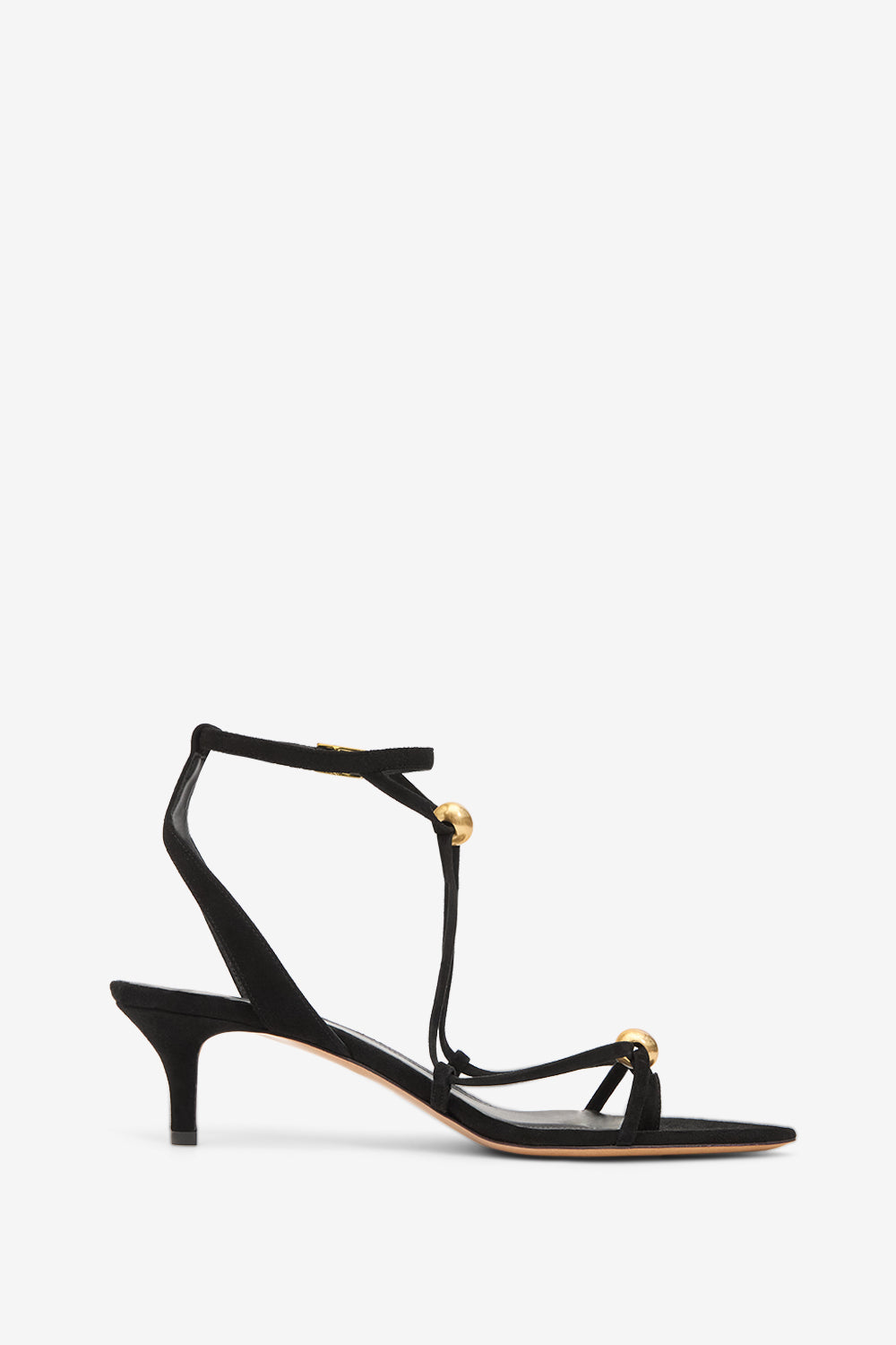 Olya スエードレザー ヒールサンダル - Black and gold - Woman - 1