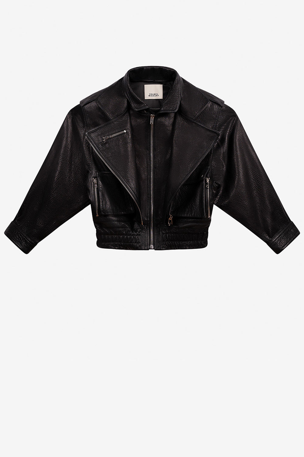 Aneli lambskin leather jacket with pockets - Black - Woman - 1