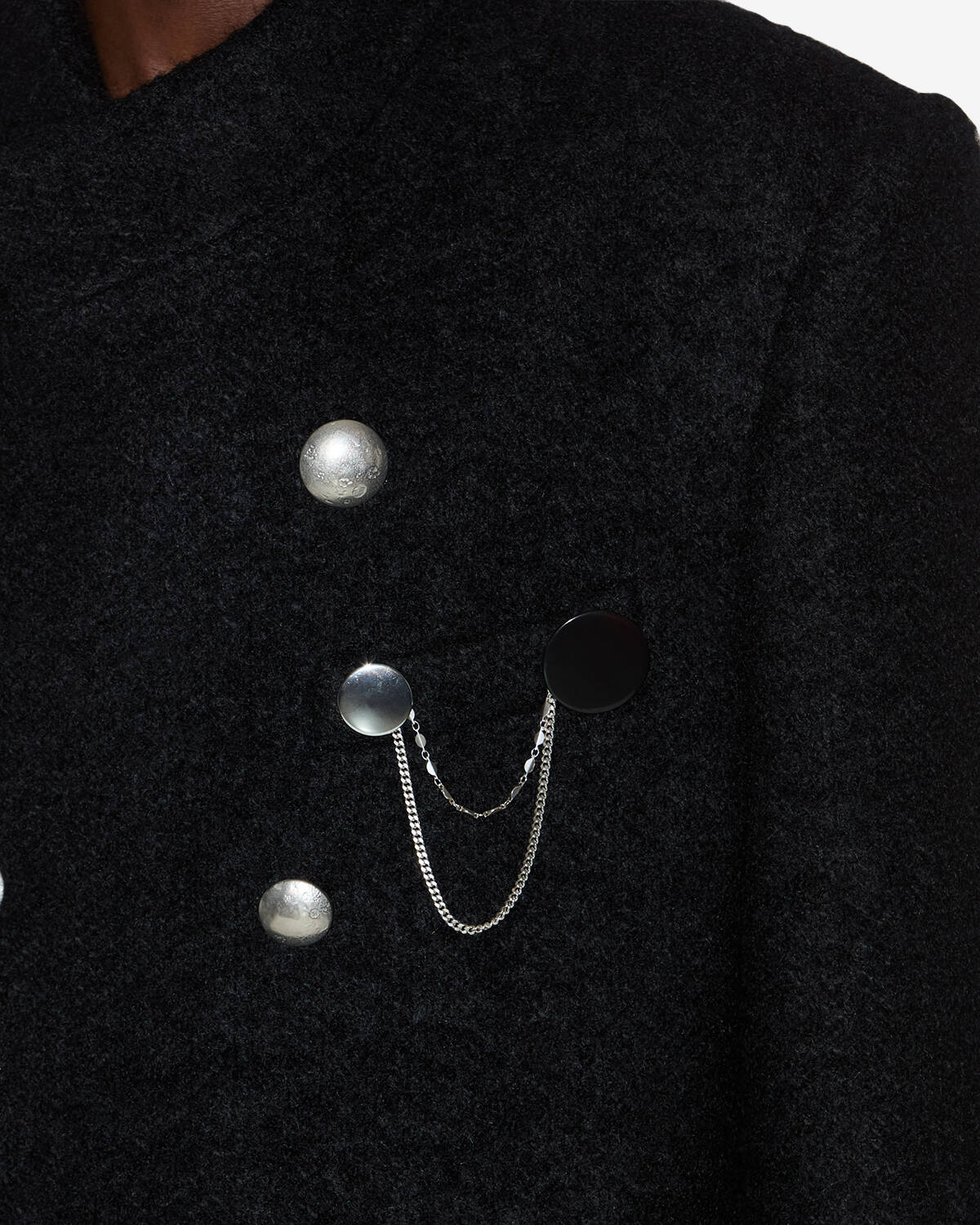 Broche petes Man Black and silver 1