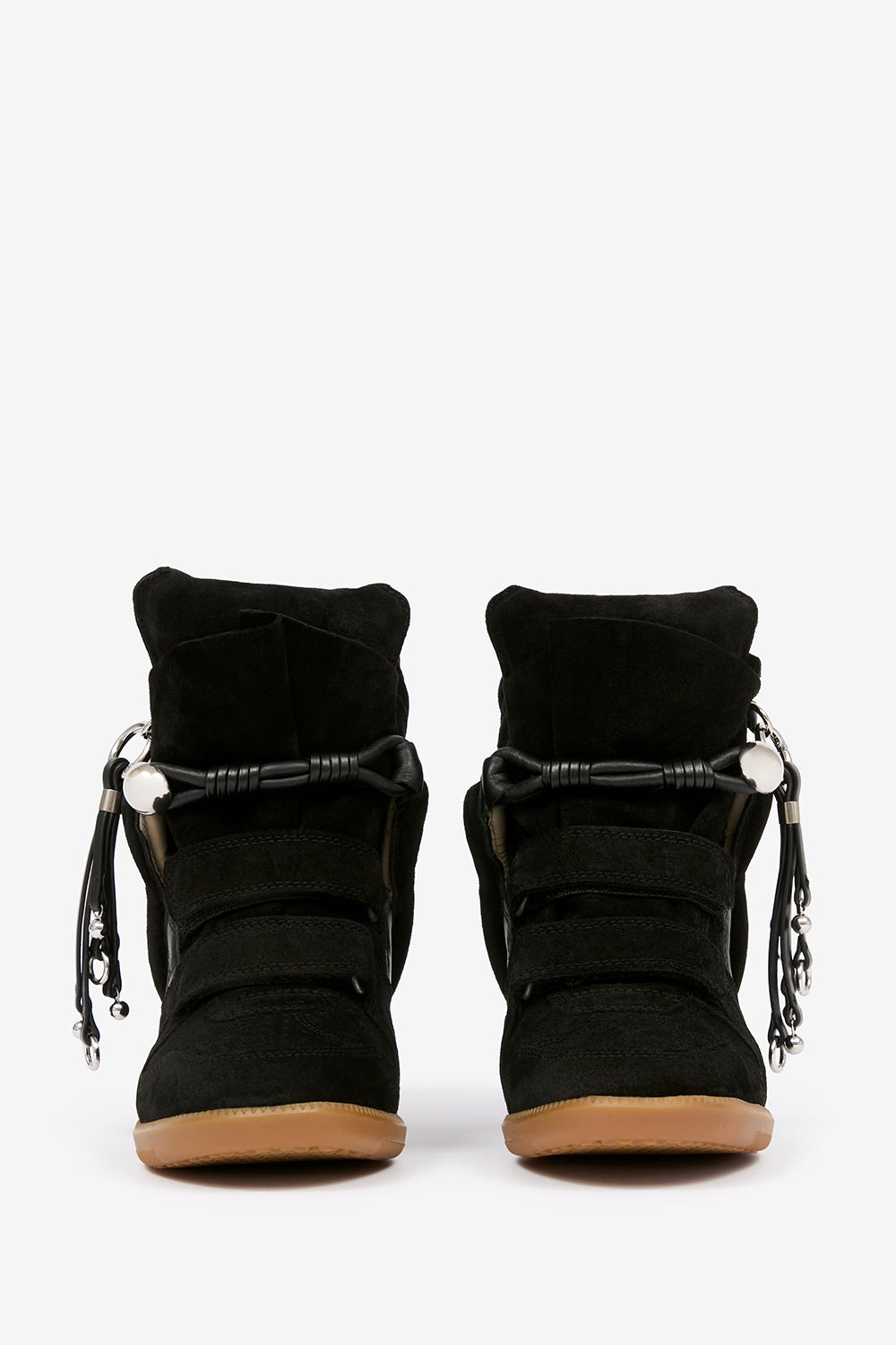 Bekett studded leather wedge sneakers - Black - Woman - 4