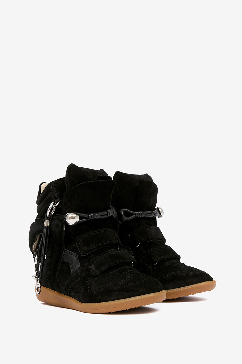 Bekett studded leather wedge sneakers - Black - Woman - 3