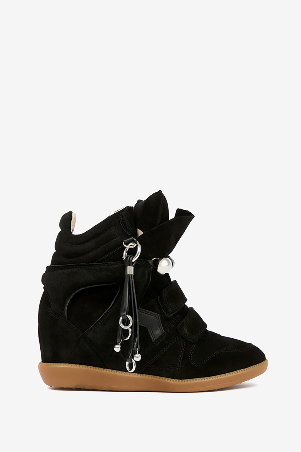 Bekett studded leather wedge sneakers - Black - Woman - 1