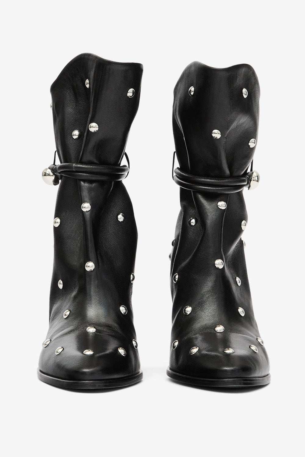 Lolya スタッズ付き レザーブーツ - Black and silver - Woman - 4