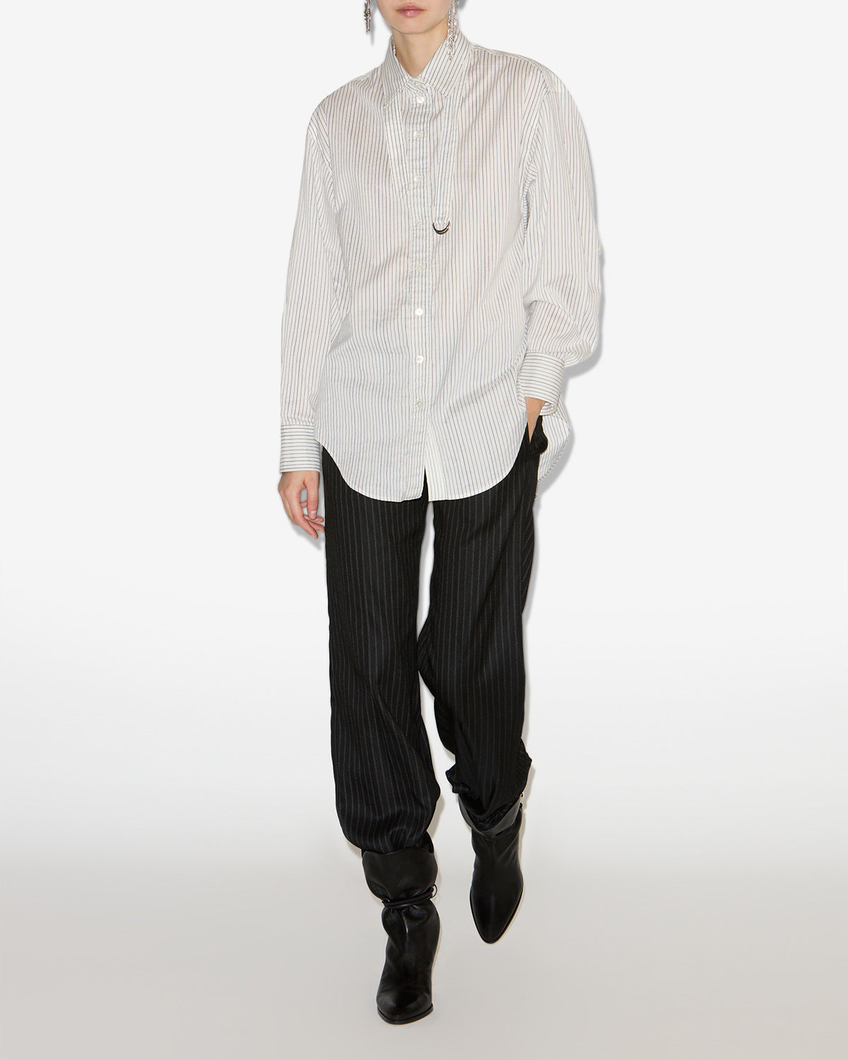 Camicia aurora Woman Ecru and black 4
