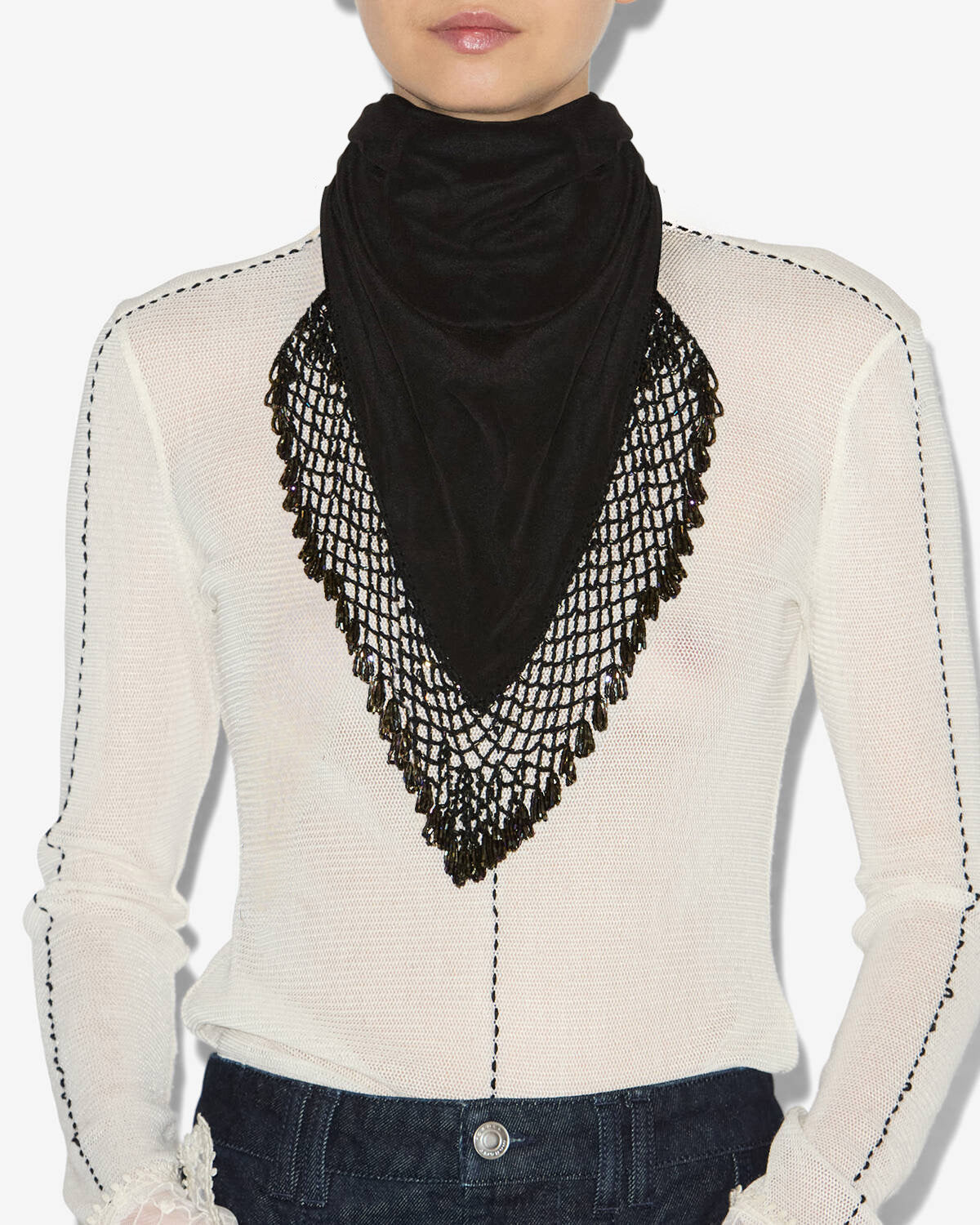 Ezane scarf Woman Black 1