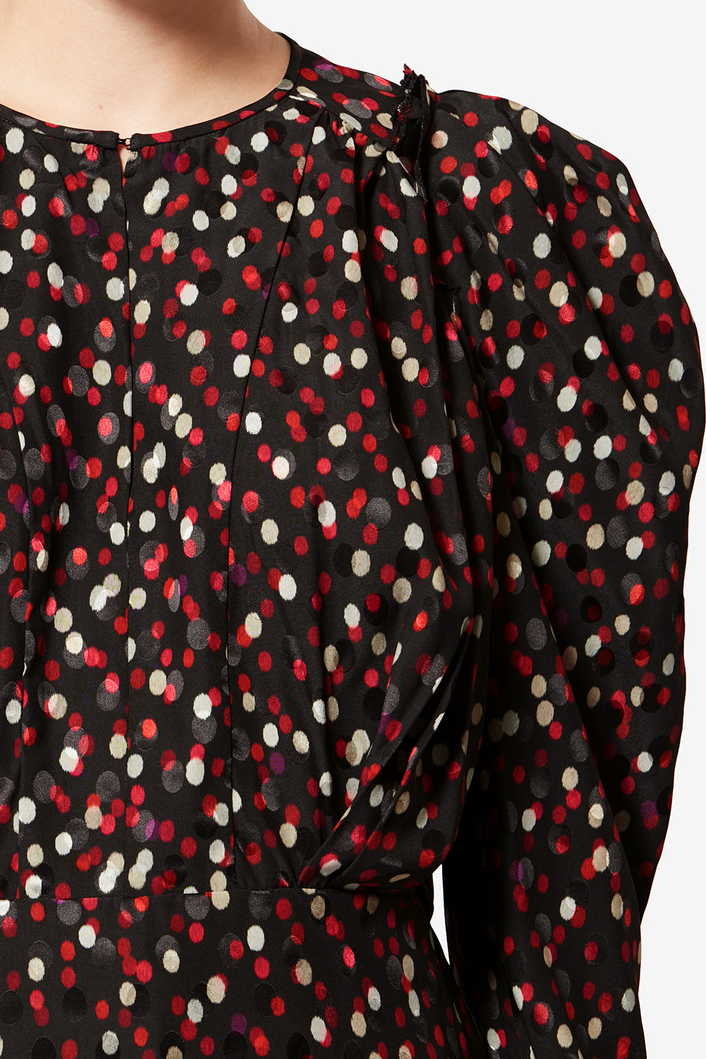 Top de seda con estampado de lunares zarga - Black-red - Woman - 3