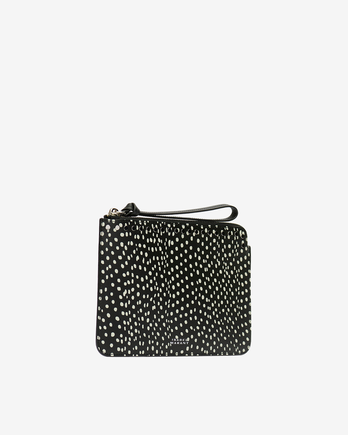 Bolso pequeño flat pouch Woman Black and ecru 1
