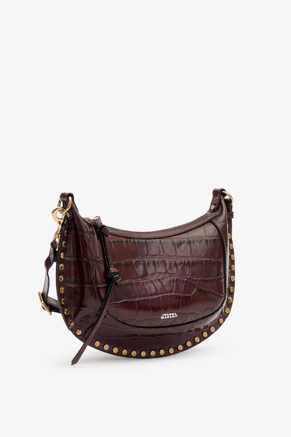 Oskan moon suede calfskin leather handbag - Burgundy - Woman - 4