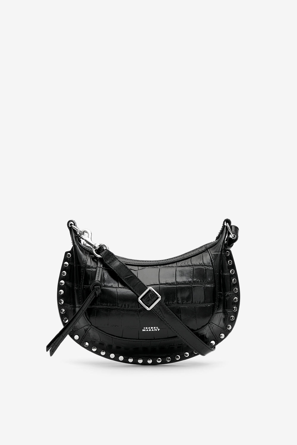 Oskan moon soft leather shoulder bag - Black and silver - Woman - 1
