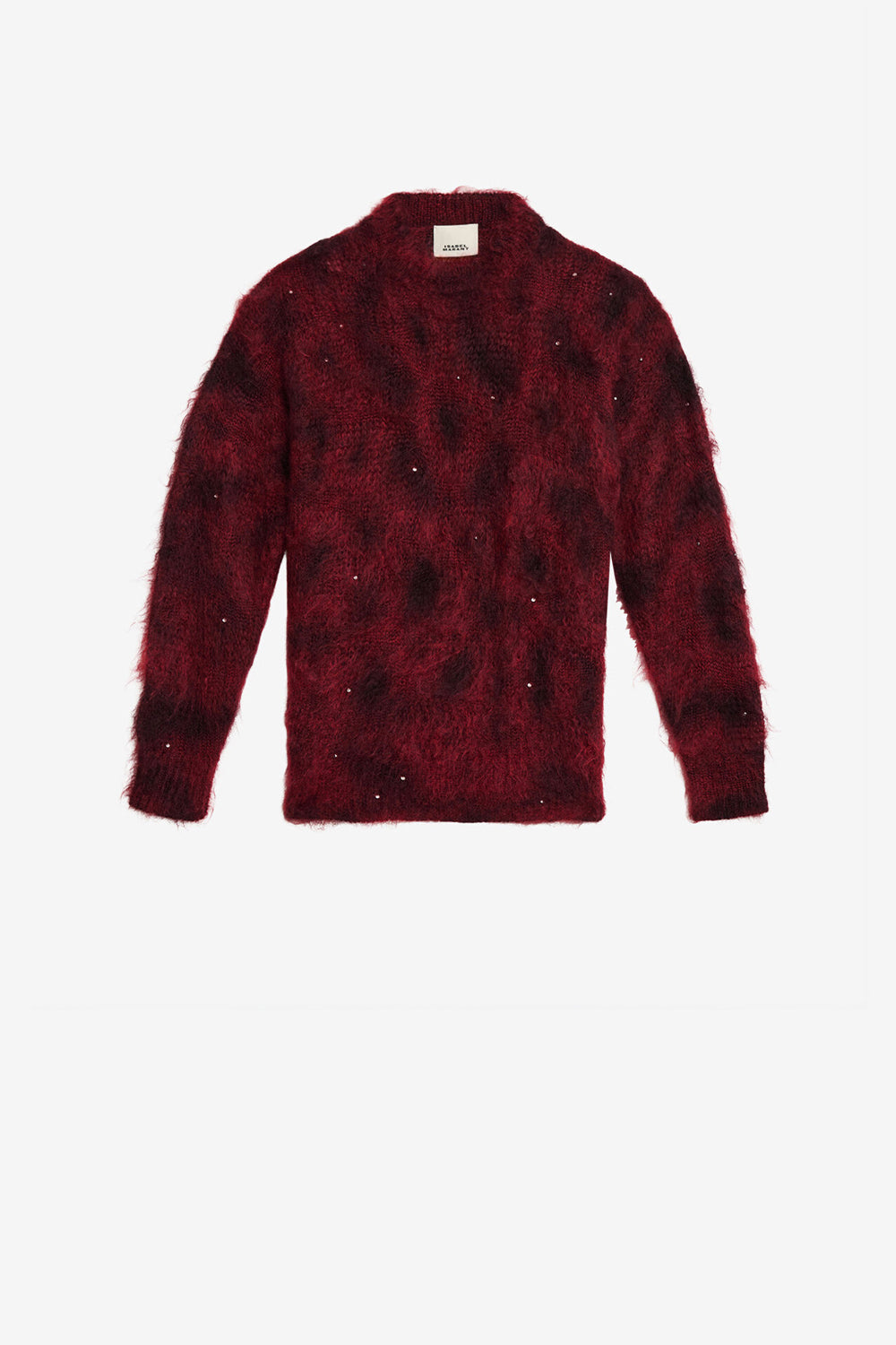 Maglione lungo in mohair con perle mickaella - Deep red - Woman - 1