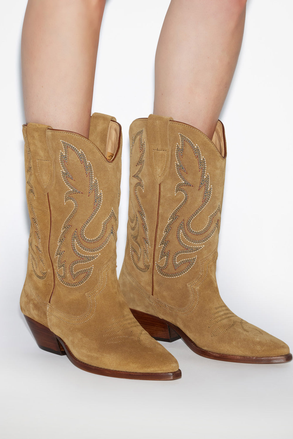 Duerto 刺しゅう入りカーフスエードレザー製 サンティアゴブーツ - Sepia - Woman - 5