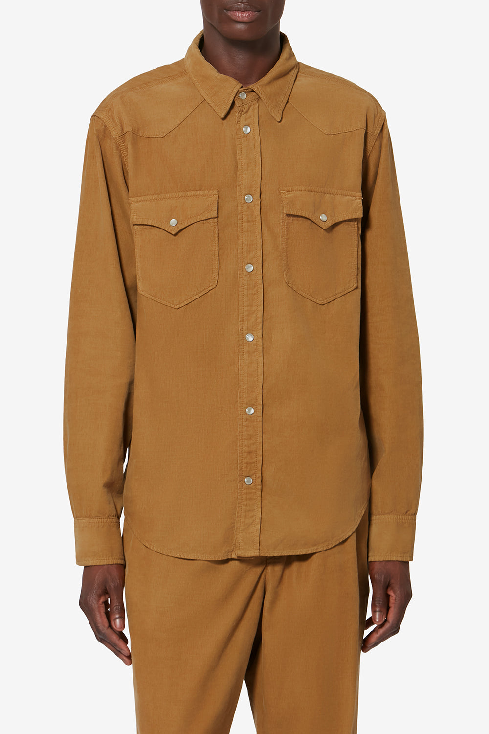 Vasco コーデュロイ ウエスタンシャツ - Light bronze - Man - 4