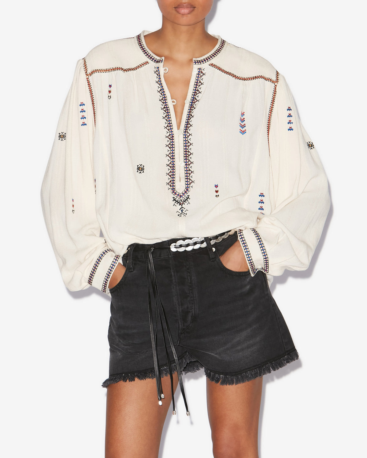 Blouse pelson Woman Écru 5