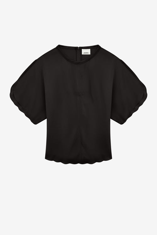Karlita satin top - Black - Woman