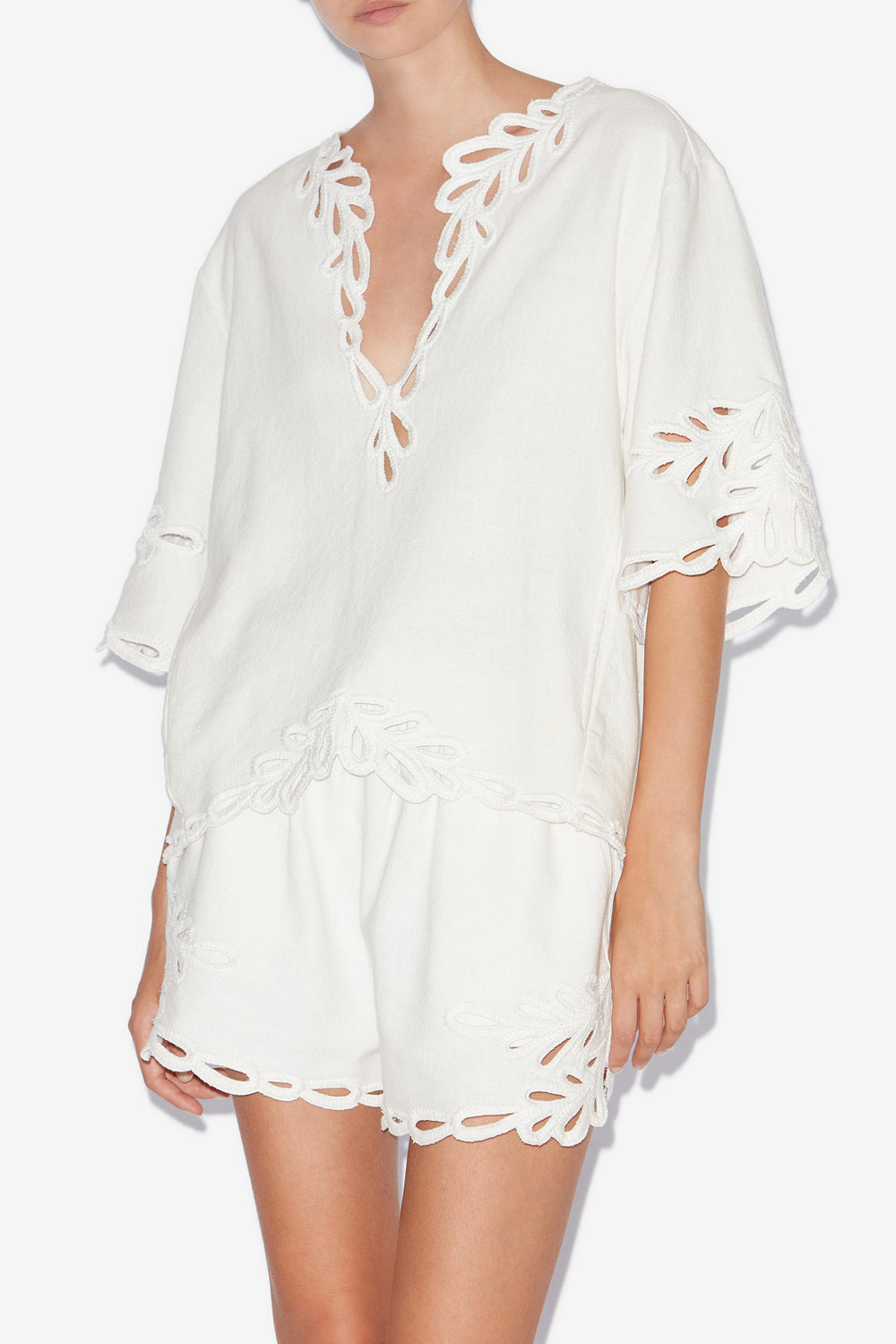 Shana openwork embroidery top - White - Woman - 4