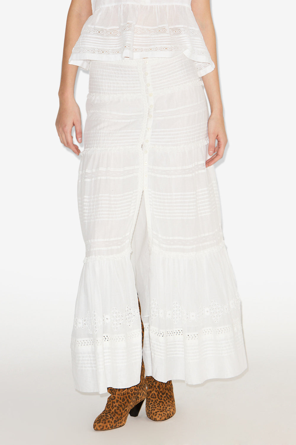 Dusta 加工コットンボイル ロングスカート - 白 - Woman - 4