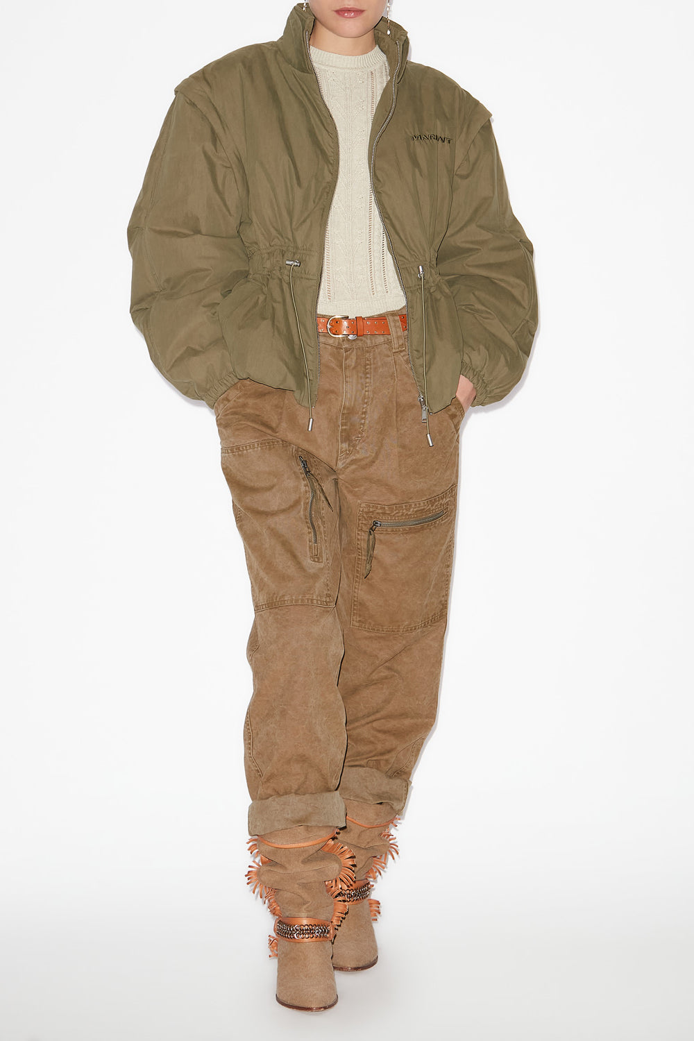 Manteau dastyni en coton matelassé - Kaki - Woman - 2