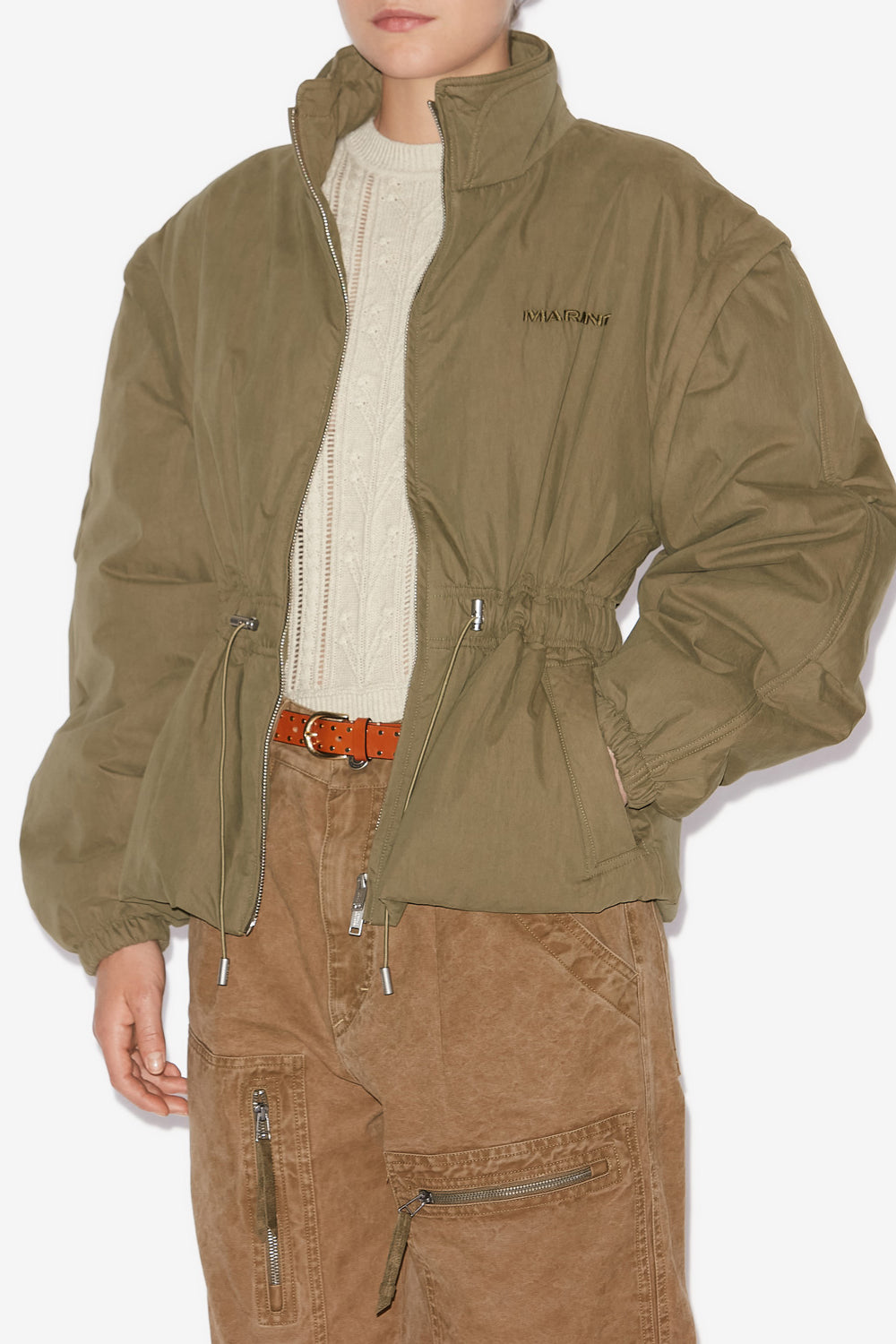 Manteau dastyni en coton matelassé - Kaki - Woman - 4