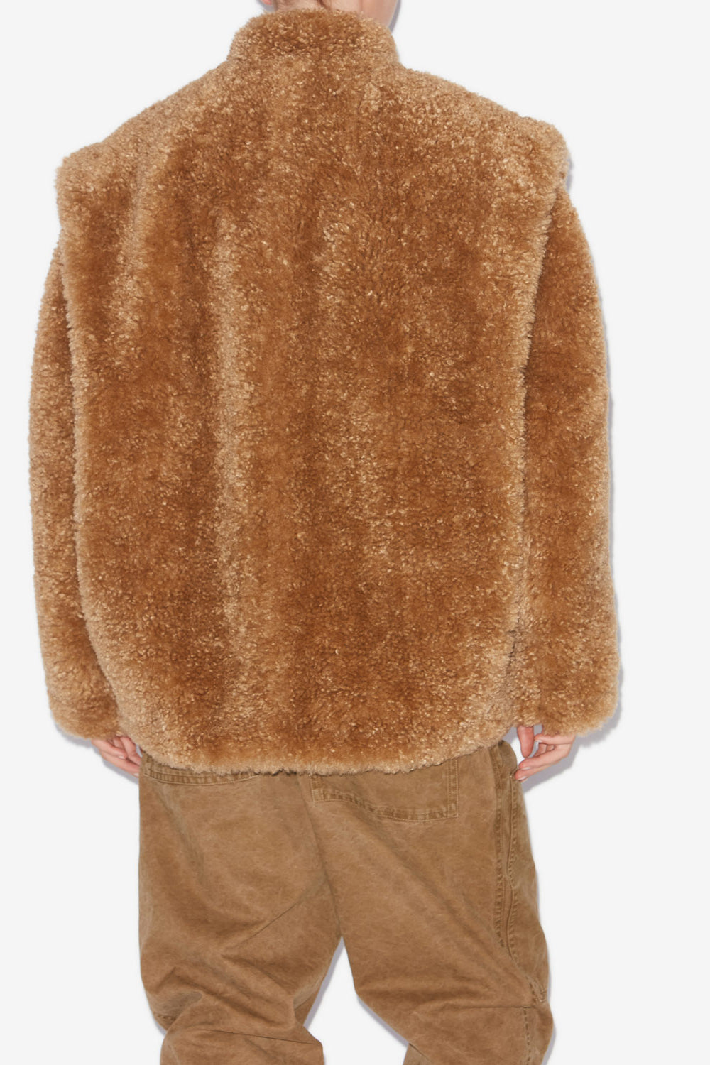 아발리아 부클레 모피 스타일 코트 - Camel - Woman - 5