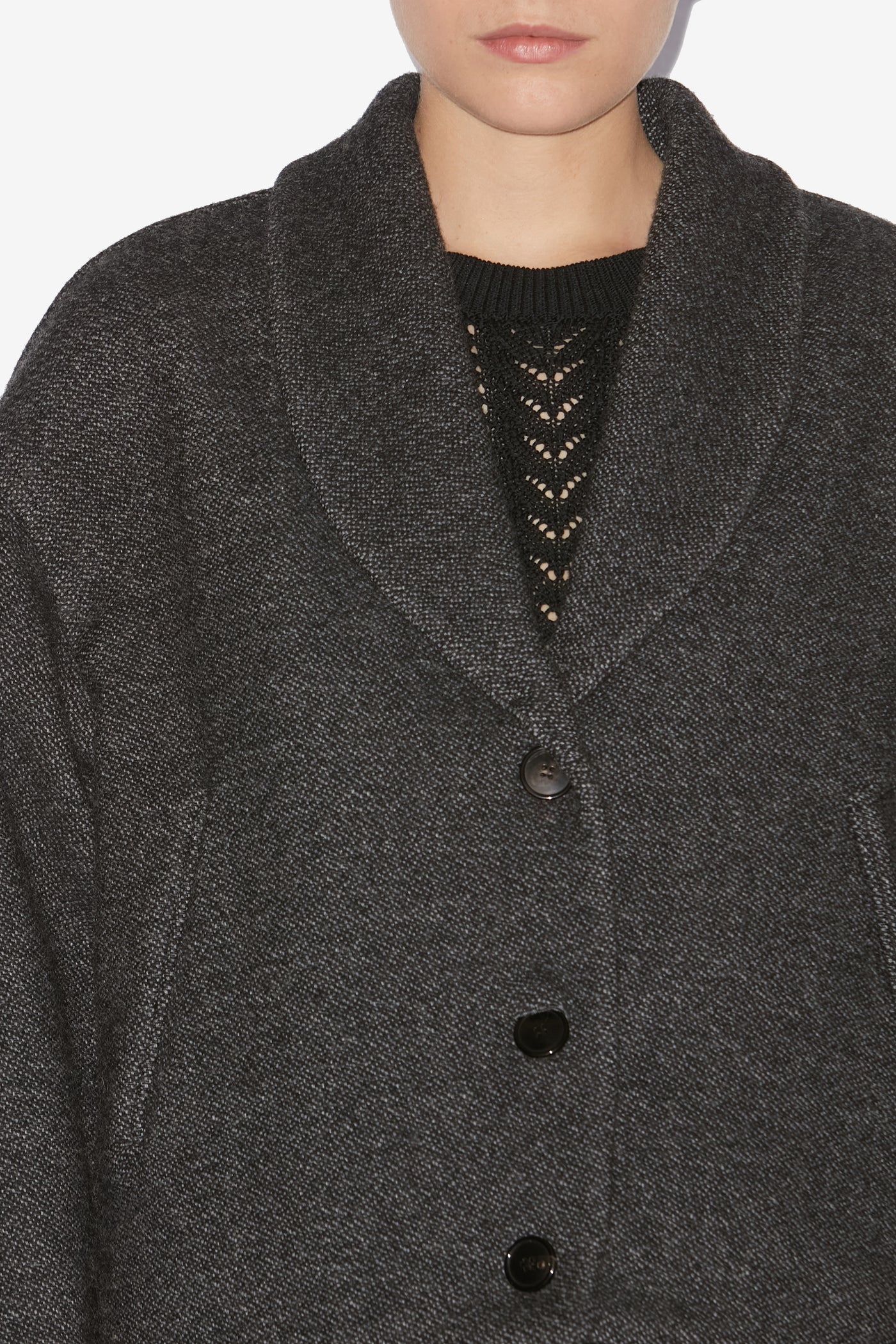 Manteau court lanna en laine vierge - Anthracite - Woman - 3