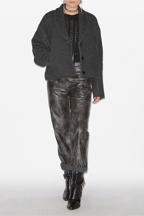 Manteau court lanna en laine vierge - Anthracite - Woman - 2