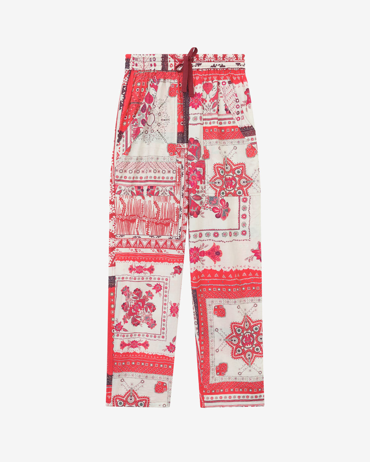 Pantaloni fedora Woman Red and ecru 1