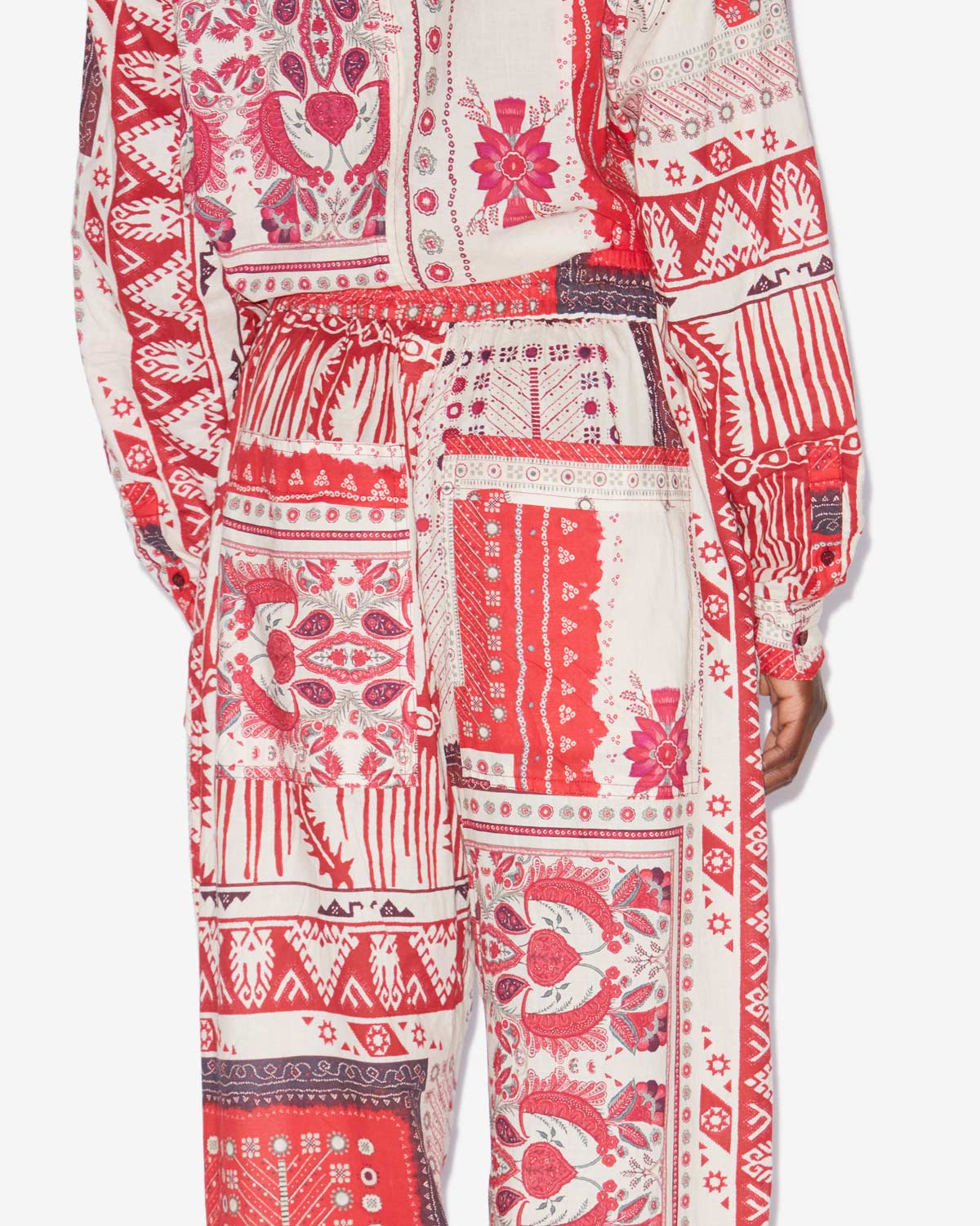 Pantaloni fedora Woman Red and ecru 3