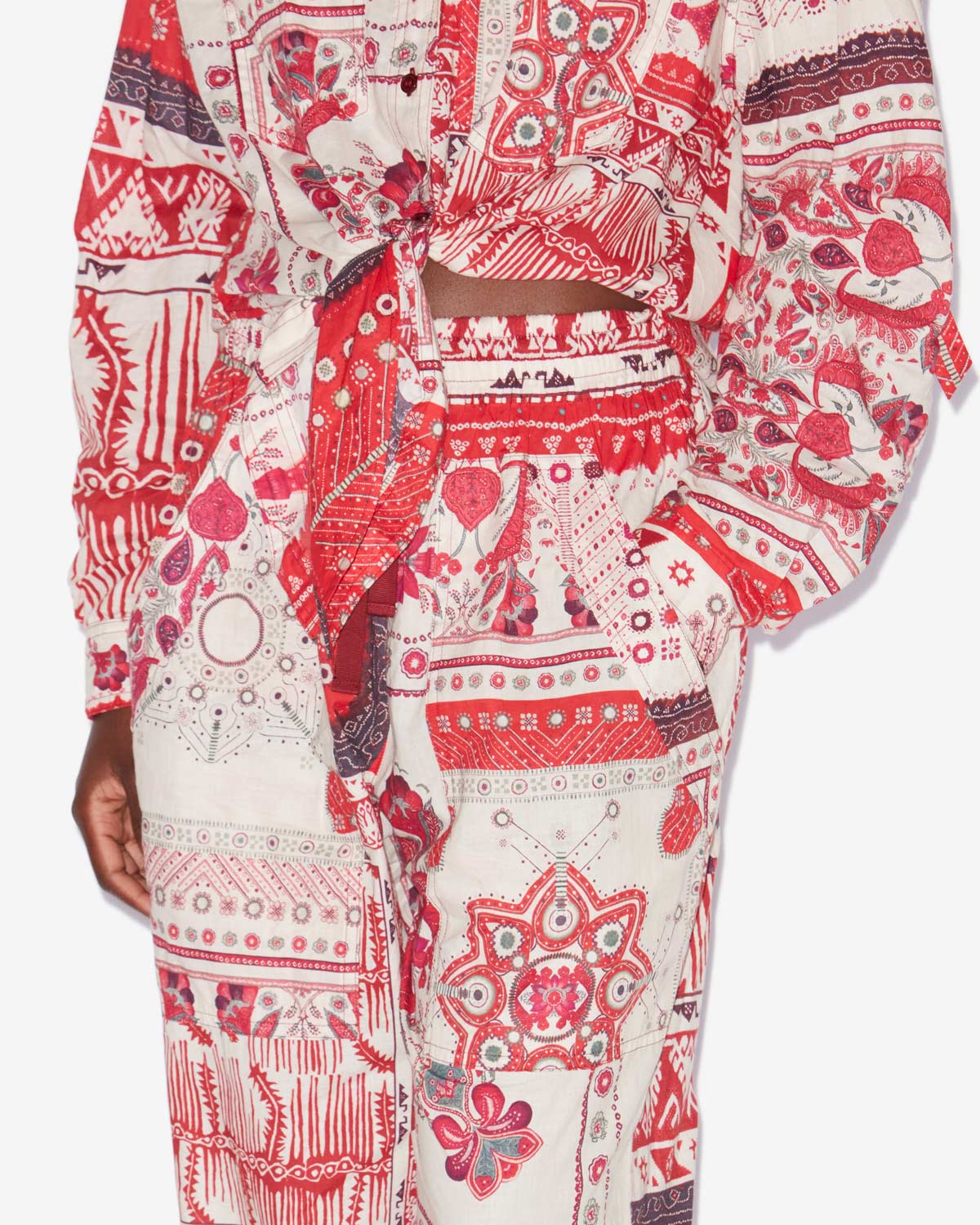 Pantaloni fedora Woman Red and ecru 5