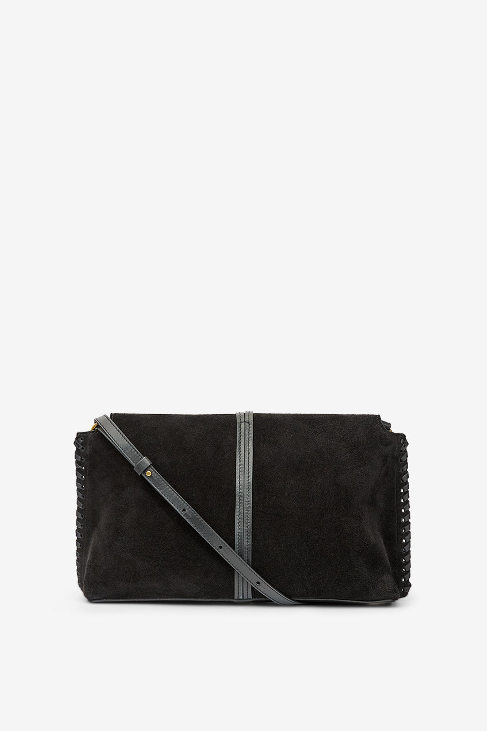 Pochette silao in pelle di vitello scamosciata intrecciata - Nero - Woman - 3