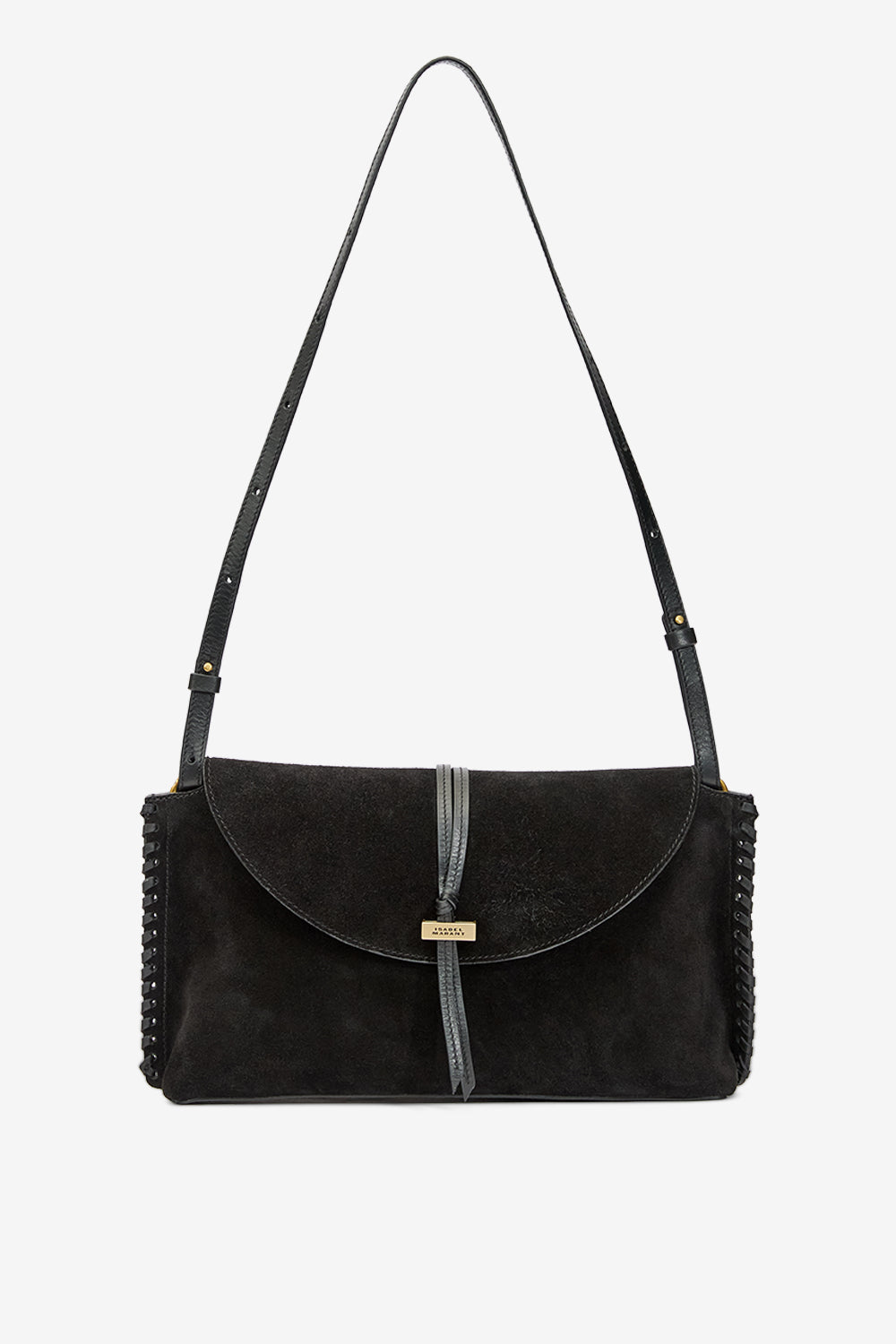 Pochette silao in pelle di vitello scamosciata intrecciata - Nero - Woman - 1