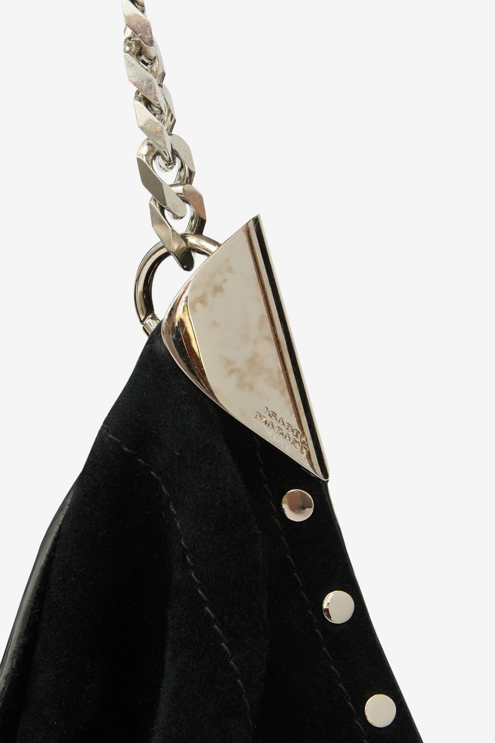 Borsa oskan tassel da portare a spalla in pelle di vitello scamosciata - Black and silver - Woman - 4