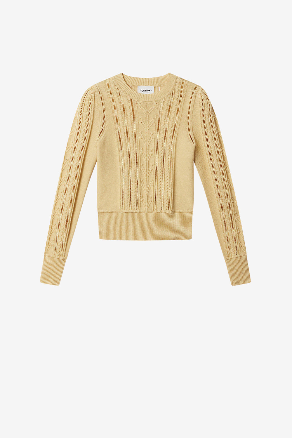 Kalyn openwork cotton blend sweater - Light yellow - Woman - 1