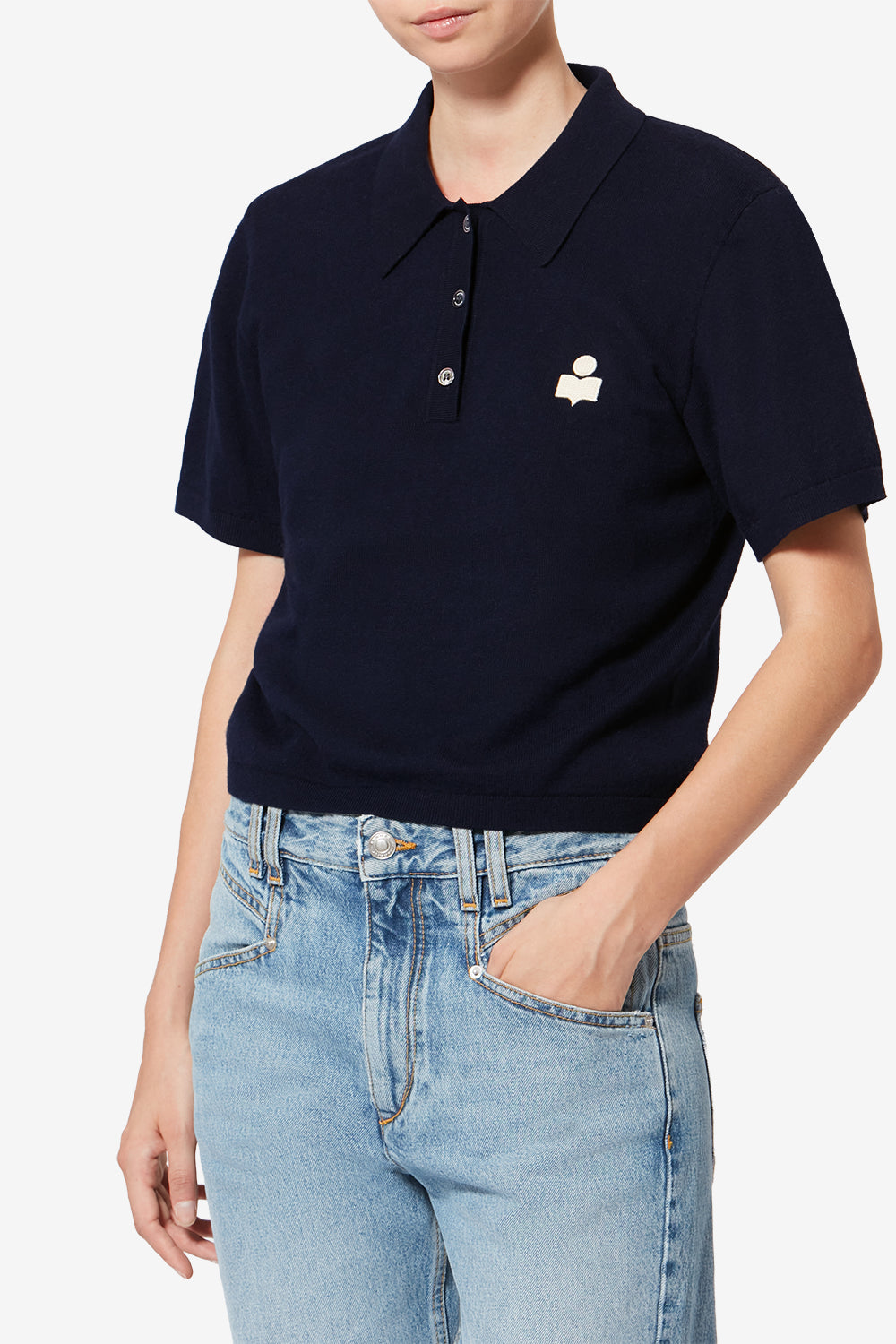 Poloshirt althea aus baumwolle und wolle mit logo - Midnight - Woman - 4