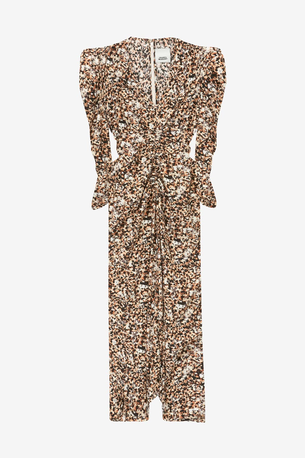 Albini gathered silk blend midi dress - Ochre-ecru - Woman - 1