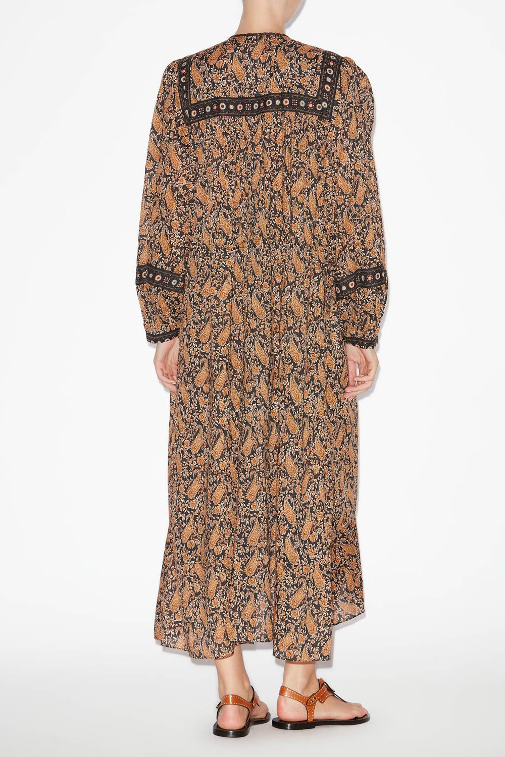 그레일라 프린트 코튼 보일 맥시 드레스 - 검은색 - Woman - 4