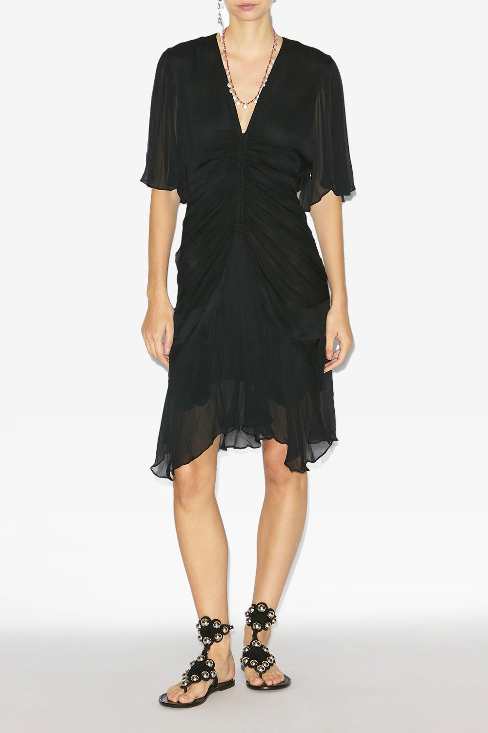 비비엔느 시폰 미니 드레스 - 검은색 - Woman - 2