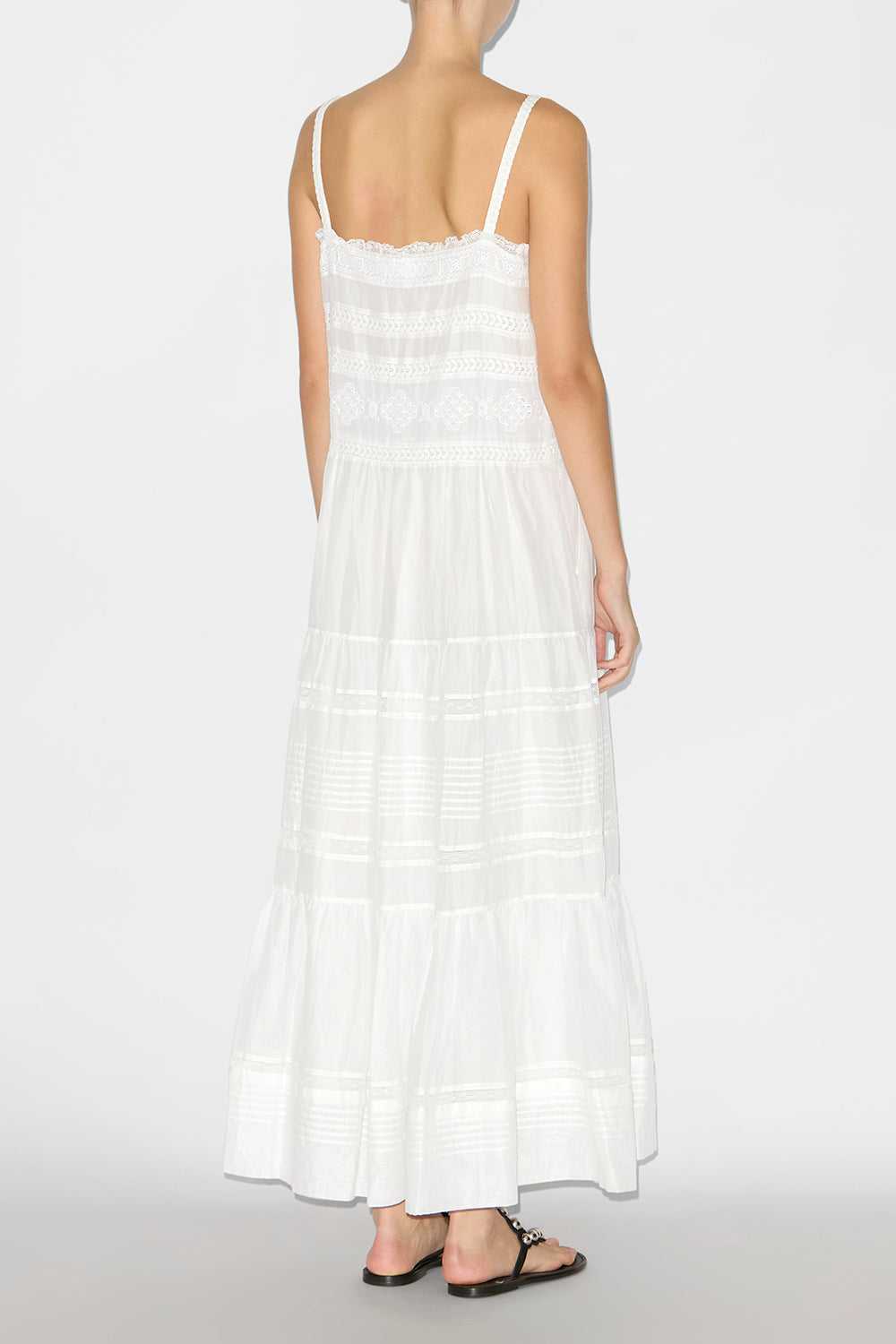 Divine long elaborate cotton voile dress - White - Woman - 4