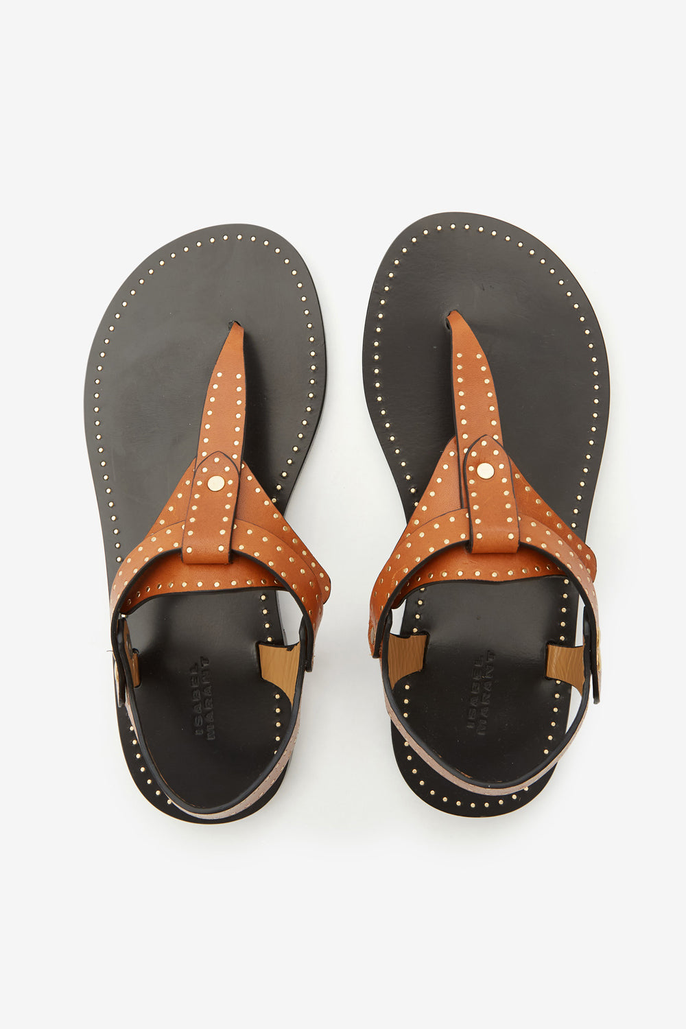 Joony スタッズ付きレザー フラットサンダル - Havana - Woman - 4