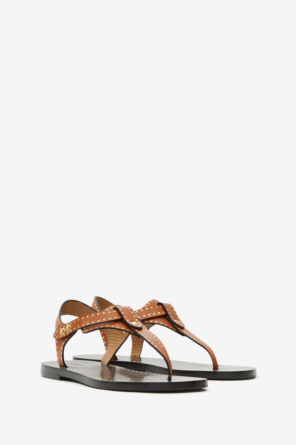 Joony スタッズ付きレザー フラットサンダル - Havana - Woman - 3
