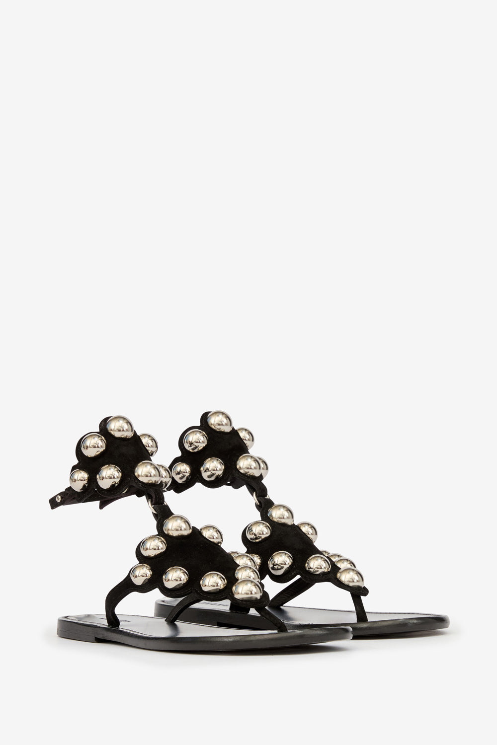 Velvee スエードレザー製 ビジューサンダル - Black and silver - Woman - 3