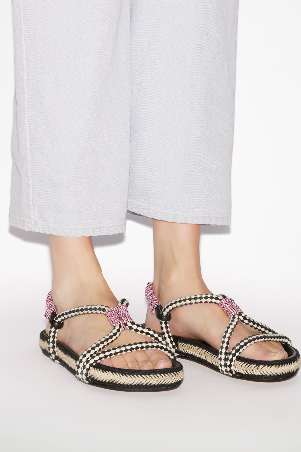 Waltee フラット ロープサンダル - 黒 - Woman - 5